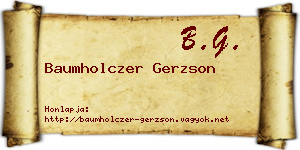 Baumholczer Gerzson névjegykártya